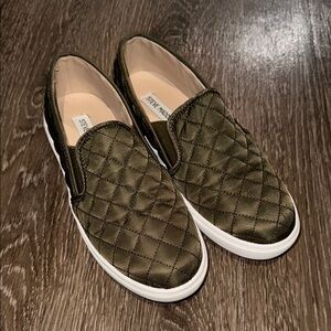 Steve Madden Olive Quilted Slip-Ons